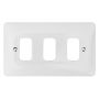 Hager Sollysta Grid Front Plate 3 Gang White WMGP3