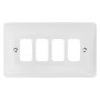 Hager Sollysta Grid Front Plate 4 Gang White WMGP4