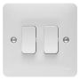 Hager Sollysta 2 Gang 2 Way Wall Switch 10AX White WMPS22