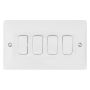 Hager Sollysta 4 Gang 2 Way Wall Switch 10AX White WMPS42