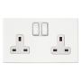 Hamilton Hartland G2 13A Double Socket 2 Gang Matt White