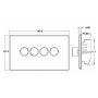 Hamilton Hartland G2 4 Gang LED Dimmer Switch 100W Satin Steel
