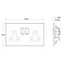 Hamilton Hartland G2 13A Double Socket 2 Gang Satin Steel Grey
