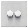 Hamilton Hartland G2 Double 2 Gang LED Dimmer Switch 250W Satin Steel