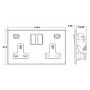 Hamilton Hartland G2 USB Double Socket Satin Steel Grey
