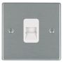 Hamilton Hartland Telephone Master Socket Satin Steel White