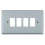 Hamilton Grid Front Plate 4 Gang Polished Chrome #