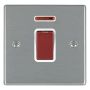 Hamilton Hartland 45A Cooker Switch 1 Gang Neon Satin Steel White