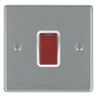 Hamilton Hartland 45A Cooker Switch 1 Gang Satin Steel White
