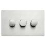Hamilton Hartland G2 3 Gang LED Dimmer Switch 100W Satin Steel