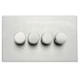 Hamilton Hartland G2 4 Gang LED Dimmer Switch 100W Satin Steel