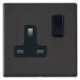Hamilton Hartland G2 13A Single Socket 1 Gang Matt Black