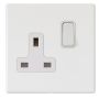Hamilton Hartland G2 13A Single Socket 1 Gang Matt White