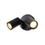 Forum Zink Leto Adjustable Double Spotlight Wall Light Black