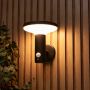 Forum Lighting Clara Solar Wall Light LED 4.4W PIR Black IP44
