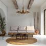 Searchlight Stag Pendant Light 12 Lamps Dimmable Brown Resin