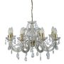Searchlight Marie Therese Chandelier 8 Lamps E14 Dimmable Brass