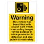 Van and Lorry Dash Cam Sign Self Adhesive Label 150 x 225mm
