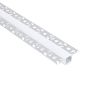 JCC Plaster-In Aluminium Profile Opal Diffuser Silver 2 Metres