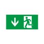 JCC Emergency Exit Legend Down Arrow for Wall Mounted Exit Sign