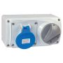 Lewden 16A 3 Pin 240V Interlocked Socket Blue IP44