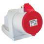Lewden 32A 5 Pin 240V Angled Socket Red IP44