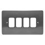 MK Grid K3634GRA 4 Gang Front Plate Graphite