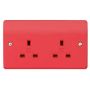 MK Logic K781RED 13A 2 Gang Socket Red