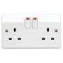 MK Logic K2647WHI 13A Double Socket Switched DP Neon White