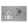 MK Metalclad K2435ALM 13A Key Switch Socket 1 Gang Grey