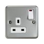 MK Metalclad K2477ALM 13A Single Socket Neon Dual Earth