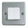 MK Metalclad K3782ALM 10A 2 Gang SP 2 Way Wide Switch