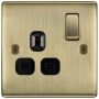BG Nexus Metal Switched Socket 13A 1 Gang Antique Brass