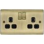 BG Nexus Metal Switched Socket 2 Gang 13A Antique Brass