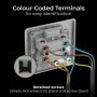 BG Nexus Metal 45A Cooker Control Switch LED Antique Brass