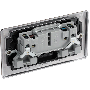 BG Nexus Metal Black Nickel NBN22B Double Socket Switched