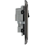 BG Nexus Metal Black Nickel NBN22B Double Socket Switched