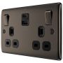 BG Nexus Metal 13A Switched Socket USB A C 45W Black Nickel