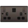 BG Nexus Metal 13A Switched Socket USB A C 45W Black Nickel