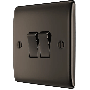 BG Nexus Metal NBN42 20A Switch 2 Gang 2 Way Black Nickel