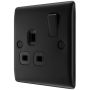 BG Nexus Metal 13A Switched Socket Matt Black
