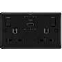 BG Nexus Metal Switched Socket USB A C 45W 13A Matt Black