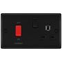 BG Nexus Metal 45A Cooker Switch 13A Socket Neon Matt Black