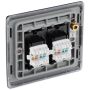 BG Nexus Metal RJ45 Telephone Socket 2 Gang Matt Black
