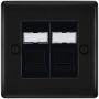 BG Nexus Metal RJ45 Telephone Socket 2 Gang Matt Black