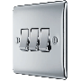 BG Nexus Metal NPC43 20A Switch 3 Gang 2 Way Polished Chrome