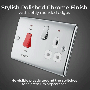 BG Nexus Metal NPC70W 45A DP Switch 13A Socket Neon Polished Chrome
