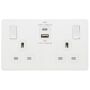 BG Evolve Double Switched Socket USB A and C 45W Pearlescent White