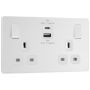BG Evolve Double Switched Socket USB A and C 45W Pearlescent White