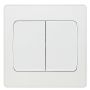 BG Evolve 2 Way Double Switch Wide Rocker Pearlescent White